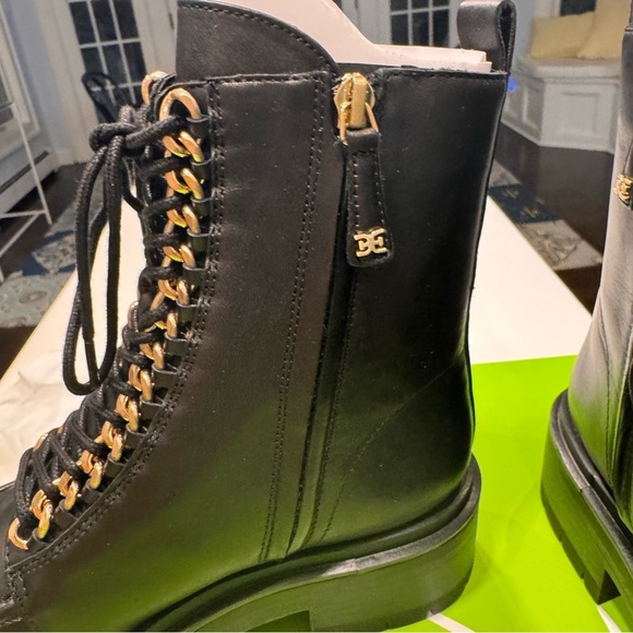 NEW! Sam Edelman Lovrin Women’s Black Leather Combat Boots Size 6 - Picture 7 of 13